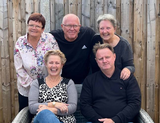 Susan with three of her siblings Roger Preece, Angela Hall, Catherine Bailey, and husband Hamilton. Credit: Hamilton Gervaise/Facebook