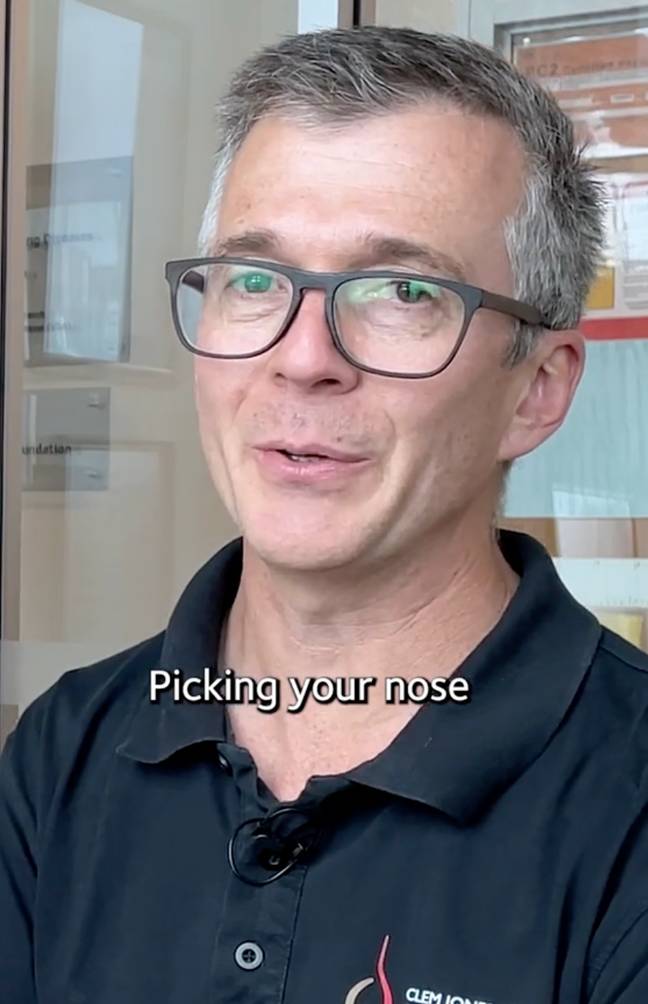 Professor James St John has explained how picking your nose could eventually lead to developing Alzheimer's disease. Credit: TikTok/@griffith_uni