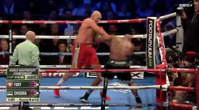 Fury won by technical knockout. Credit: ESPN