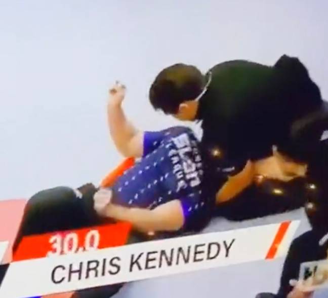Medics raced over to make sure Chris Kennedy was alright. Credit: Power Slap League