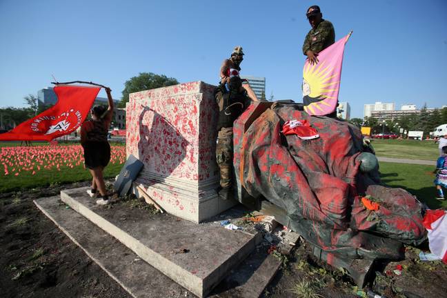 The statue was pulled down last year. Credit: REUTERS / Alamy