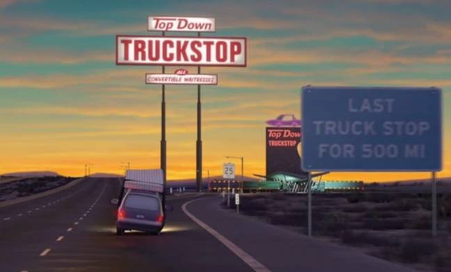 The truck stop in Cars is more NSFW than you might think. Credit: Pixar