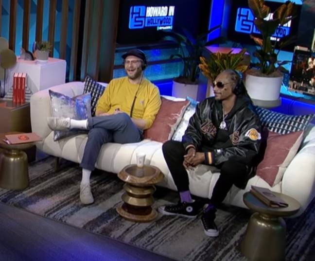 Snoop Dogg and Seth Rogen love getting high together. Credit: The Howard Stern Show