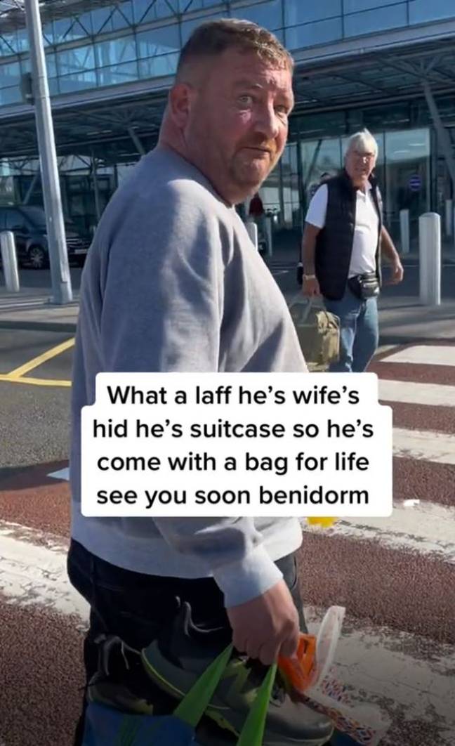 Darren Carrier was absolutely fuming after he was forced to carry his luggage in a shopping bag to the airport after his wife hid his suitcase. Credit: Deadline News