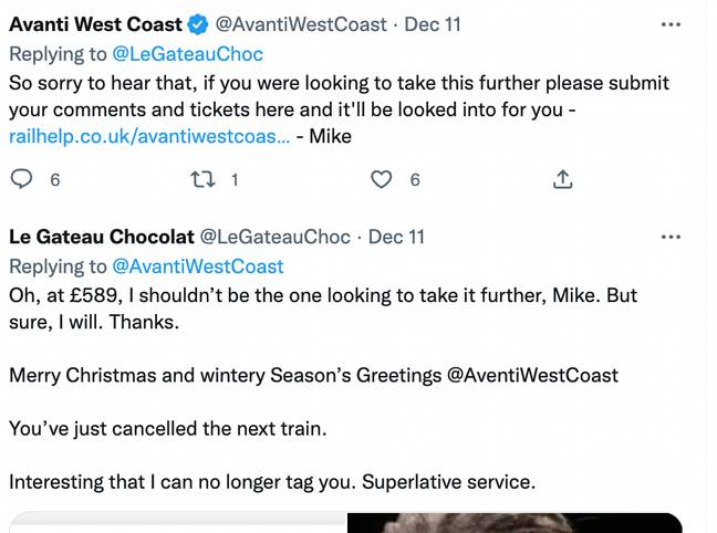 Avanti has apologised for the delays. Credit: @LeGateauChoc/Twitter