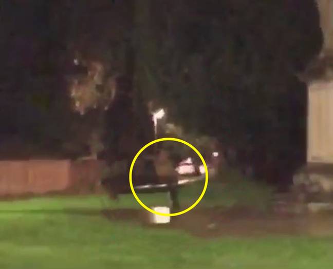 The lads are convinced this figure in the footage is a ghost. Credit: Kennedy News and Media