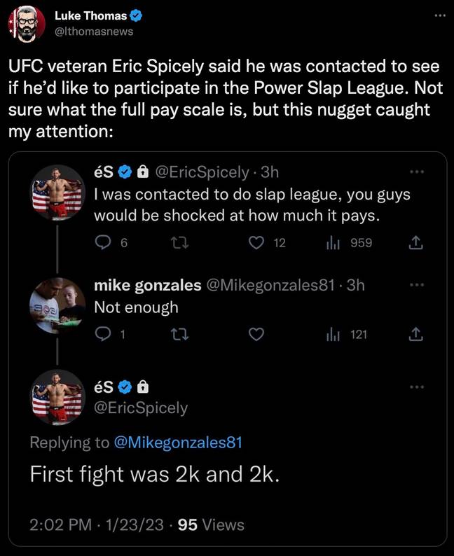 Spicely claimed he was offered £1,600 to fight. Credit: Twitter