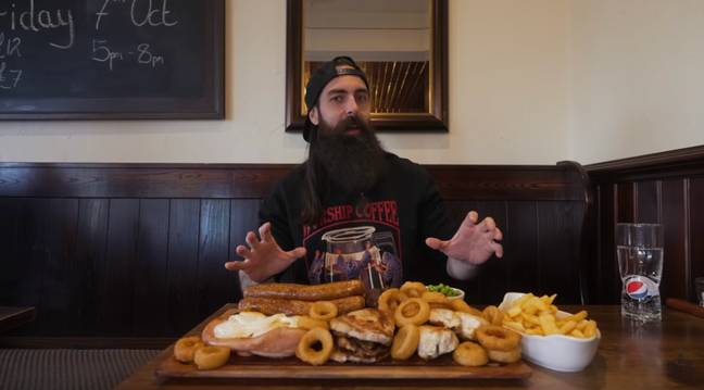 The gigantic feast costs £60 if you can't complete it. Credit: YouTube/BeardMeatsFood