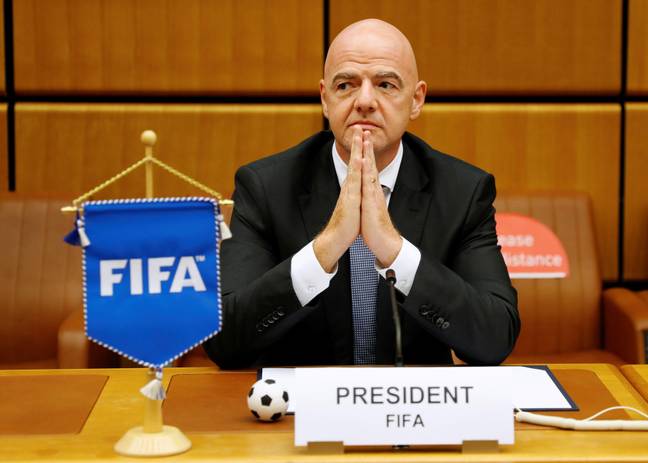 国际足联总裁吉安尼·伊蒂蒂诺（Gianni Infantino）。学分：路透社 /阿拉米股票照片