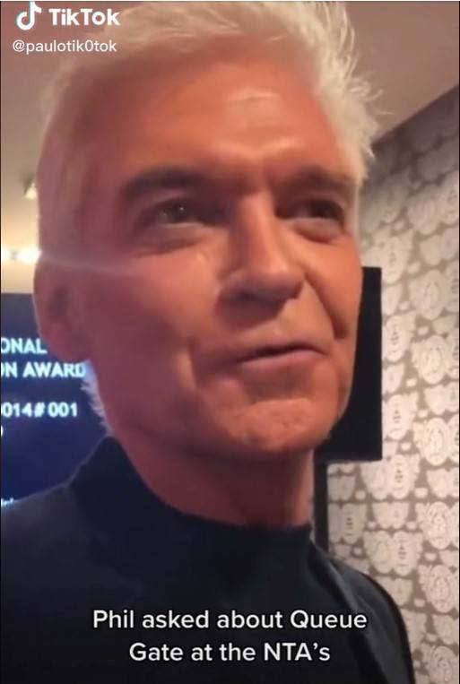 Phillip Schofield looked awkward at the line of questioning. Credit: @paulotik0tok/TikTok