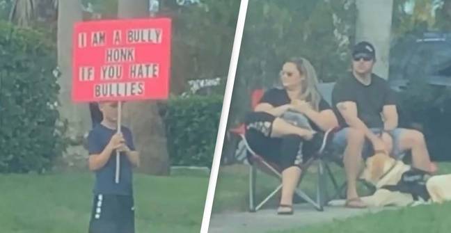 Dad Branded 'Bully' After Forcing Son To Hold 'I Am A Bully' Sign As Punishment