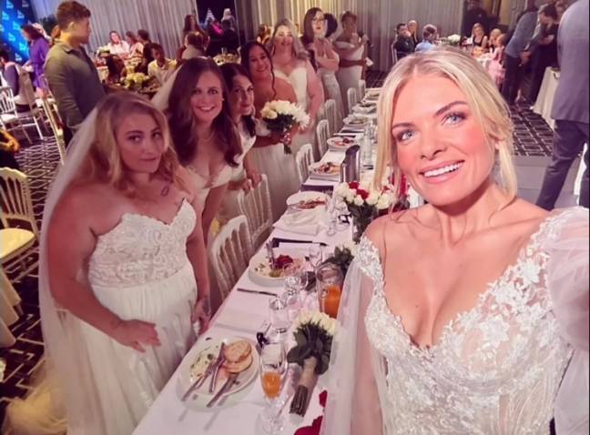 Erin was joined by other single women at the wedding ceremony. Credit: Instagram/@erin_molan