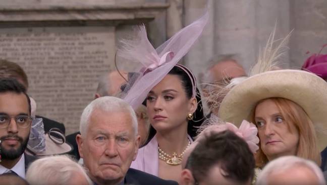 Perry was spotted in the crowd for the coronation ceremony. Credit: BBC