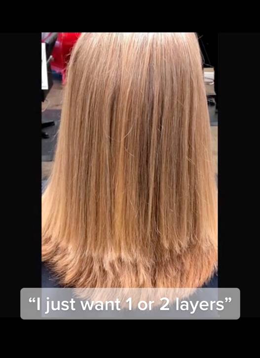 Don't ask your hairdresser for one or two layers, or else. Credit: TikTok / @joie_judge