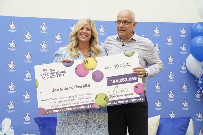 Joe and Jess Thwaite won the unbelievable sum of money in the draw on Tuesday (Credit: Alamy)