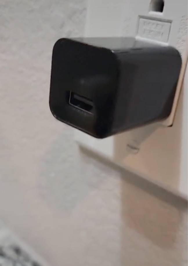 The TikToker claims he found this hidden camera in the bathroom of his holiday rental. Credit: TikTok/@mitchhollow