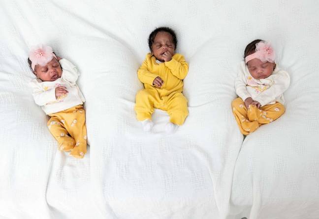 The triplets are now healthy and at home. Credit: Riverside Regional Medical Center