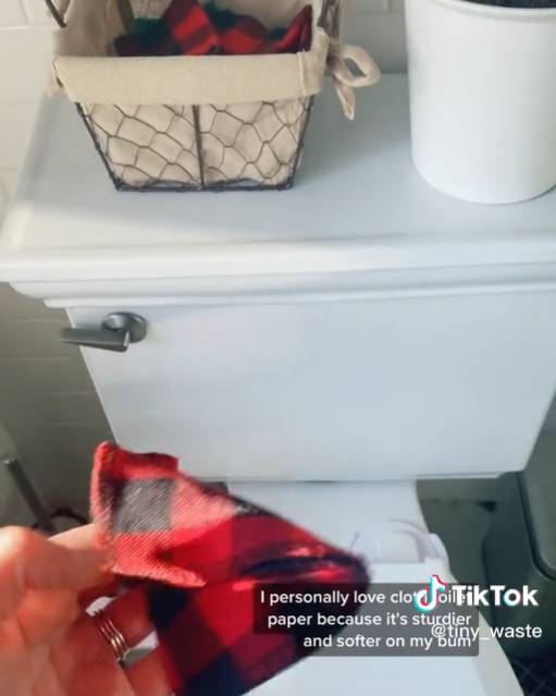The mum explained how her family uses the cloth. Credit: TikTok/@tiny_waste
