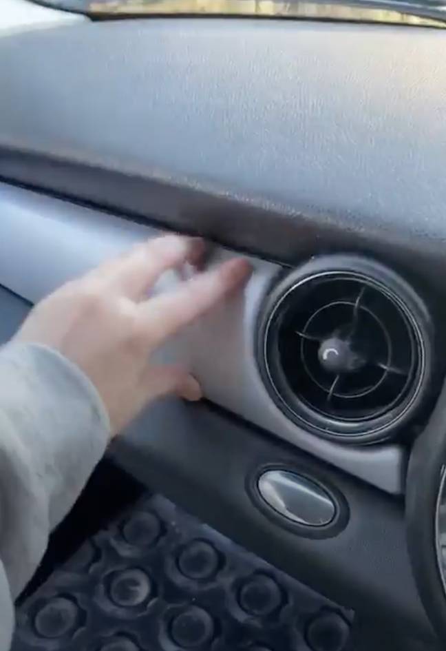 And no, it's not the same as the glove compartment. Credit: TikTok/@fenokami