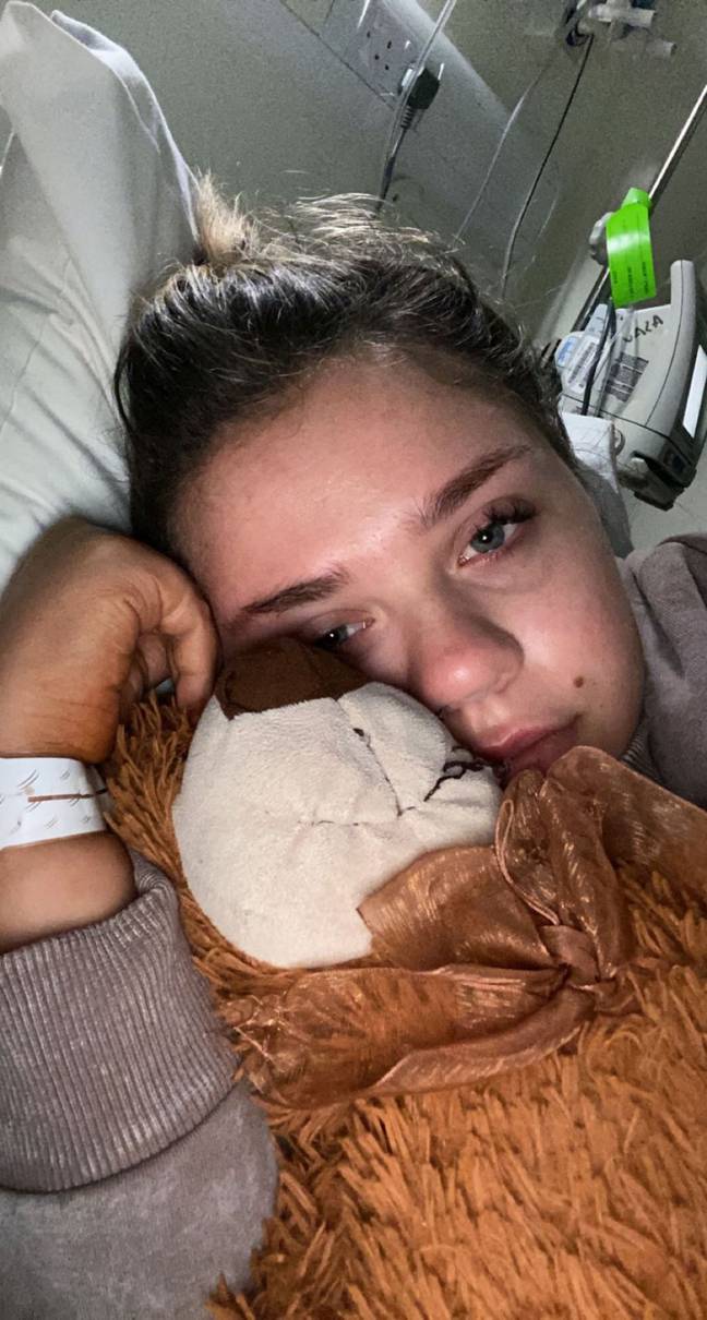 Clarke, 19, was diagnosed with appendicitis and explained how her hesitation to break wind around her partner Kyle Duffy caused the infection (Kennedy).
