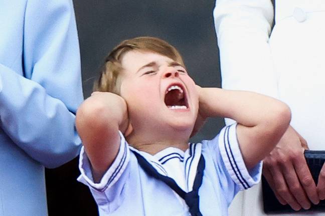 Prince Louis could be seen covering his ears (Credit: Alamy)