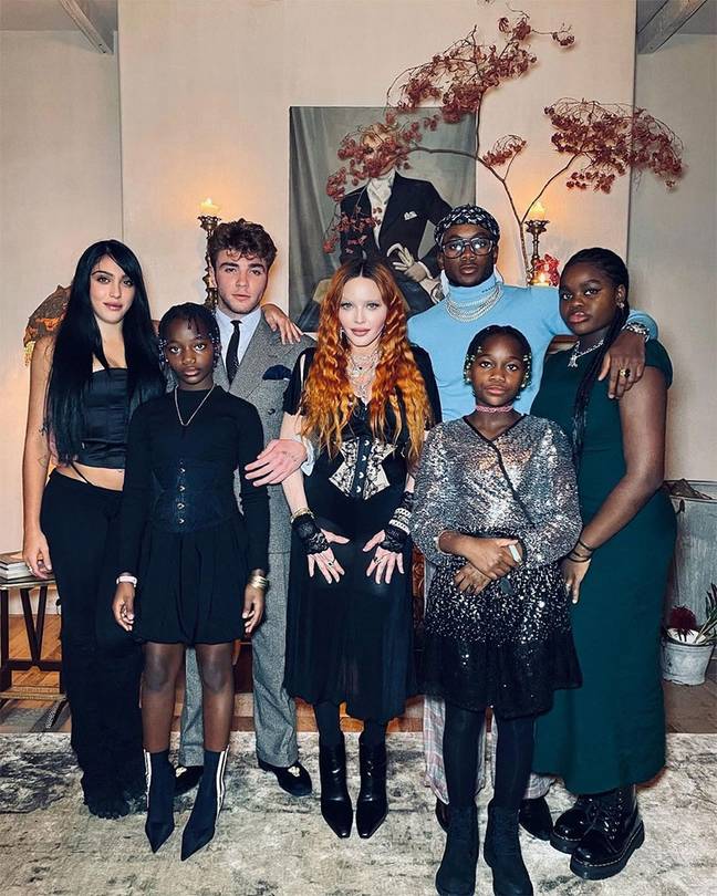 Madonna shared a rare snap with all her children at Thanksgiving last year. Credit: @madonna/Instagram