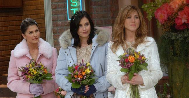 Did you notice Phoebe's third bridesmaid? Credit: Warner Bros.