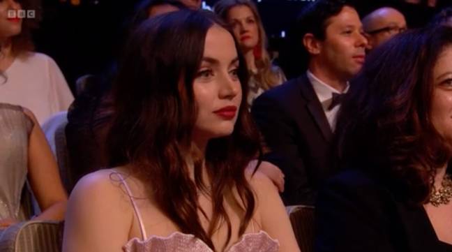 Ana De Armas didn't have much of a reaction. Credit: BBC