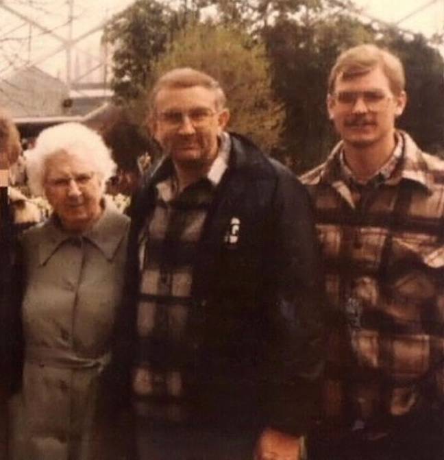 Jeffrey Dahmer with his grandmother and his father. Credit: Netflix