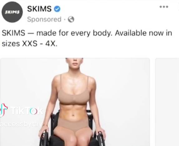 SKIMS is 'made for every body'. Credit: SKIMS/TikTok/@accessbytay