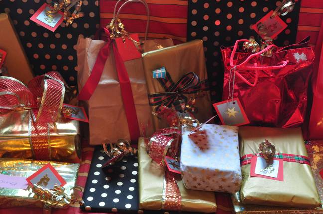 Some Christmassy wrapping paper may look great, but it's not always very environmentally friendly. Credit: Caroline Eastwood/Alamy Stock Photo