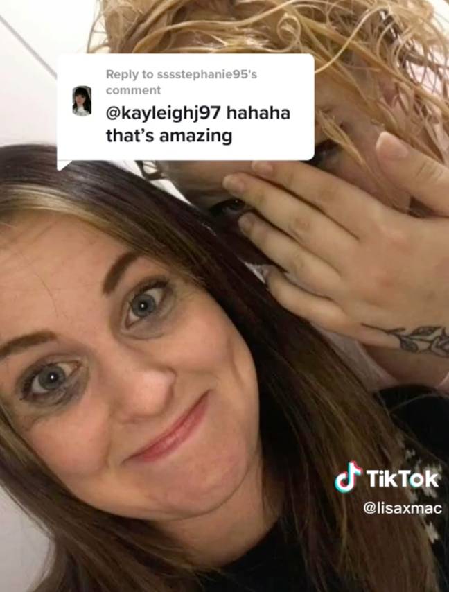 The women were in hysterics over the incident. Credit: TikTok/@lisaxmac