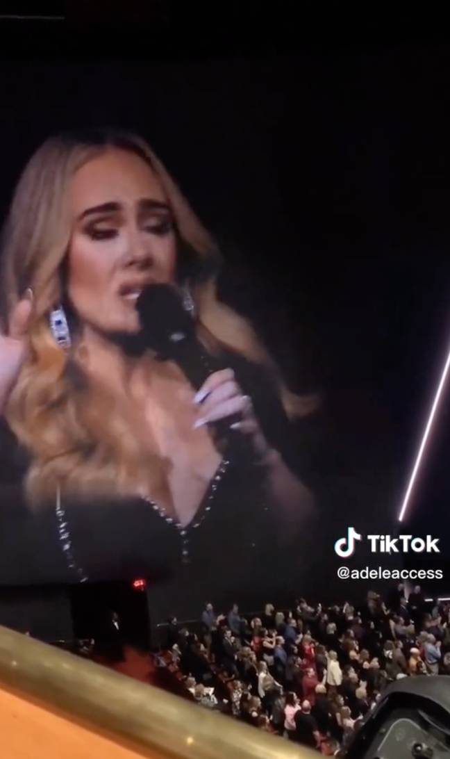Adele could be seen in tears. Credit: TikTok/@adeleaccess