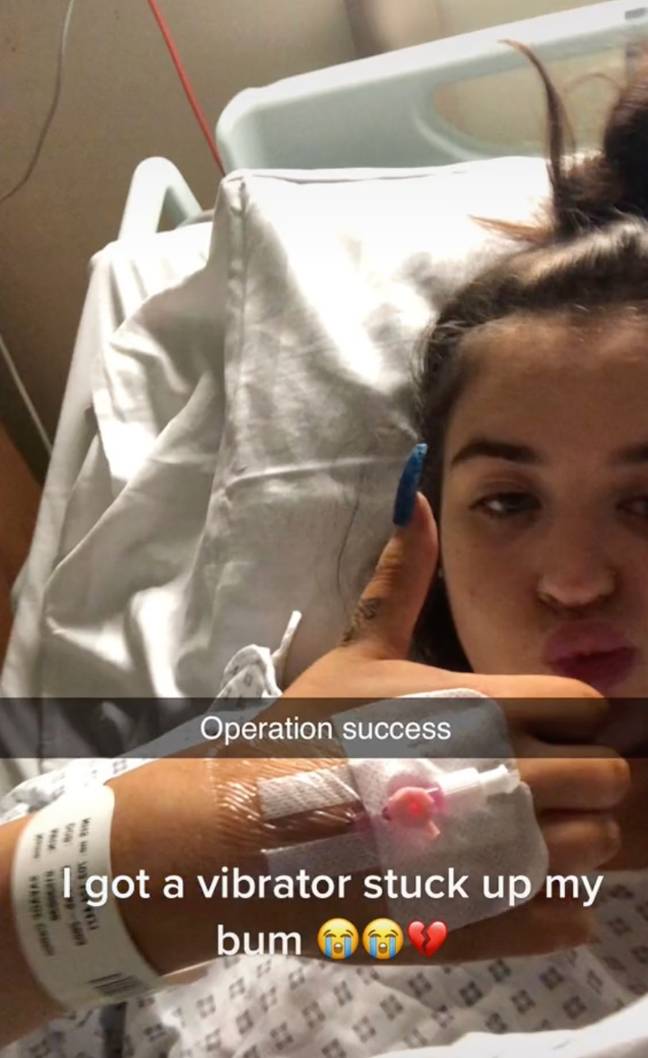 Caitlin after her operation. Credit: TikTok / @caitlinnsavage