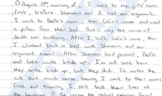 Chris Watts wrote letters about his crimes. Credit: Cheryln Cadle