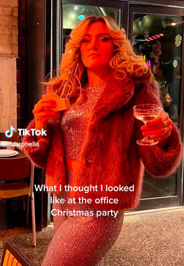 The woman shared pictures of her outfit from the front. Credit: TikTok/@scarphelia
