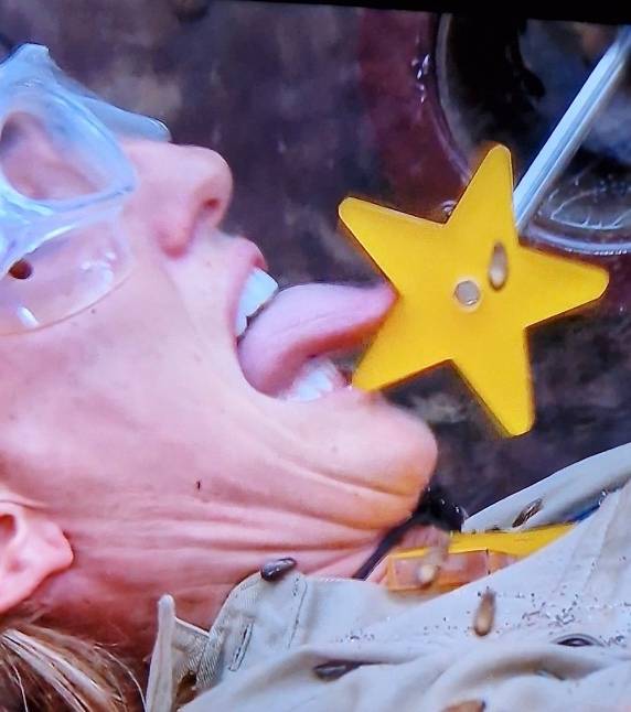 Jill had to use her tongue to get the stars. Credit: ITV