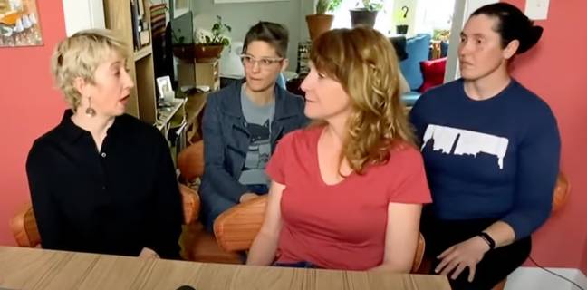 The four women live together in the house with their kids. Credit: YouTube/TODAY