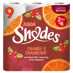 The toilet roll is scented with orange and cranberry (Credit: Asda)