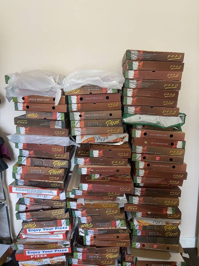 The pizza boxes. Credit: Kennedy News
