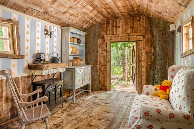 Winnie The Pooh's 'Bearbnb' features iconic hunny pots and wallpaper. (Credit: Airbnb)