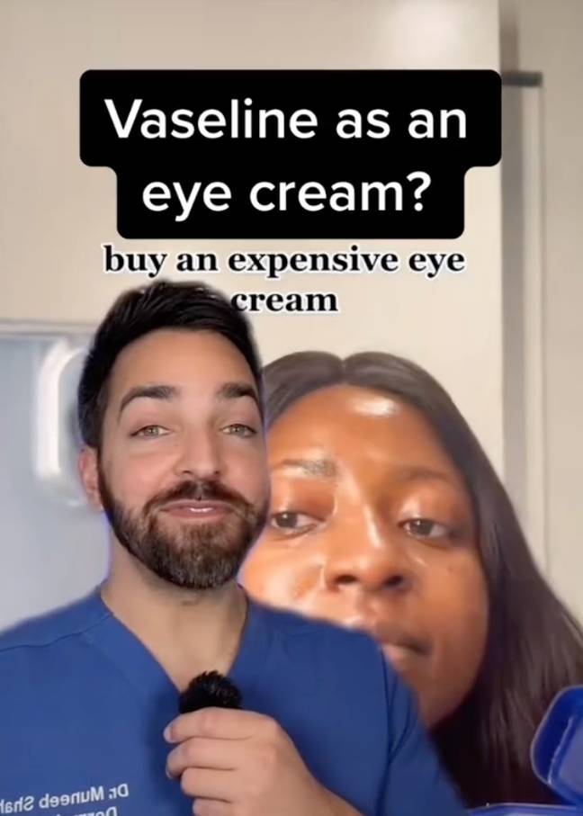 Should you swap your spenny eye cream for Vaseline? Credit: TikTok/@dermdoctor