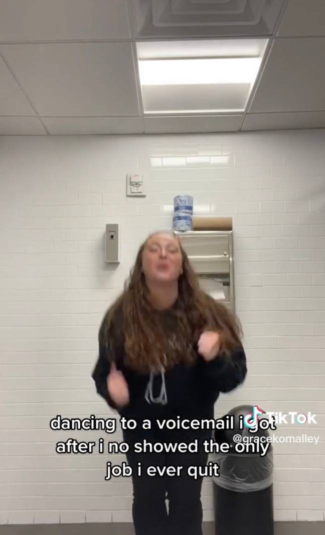 A woman has shared a scathing voicemail that her manager sent her. Credit: @gracekomalley / TikTok