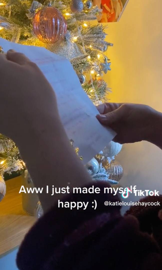 Katie said the letter made her so happy. Credit: TikTok / @katielouisehaycock