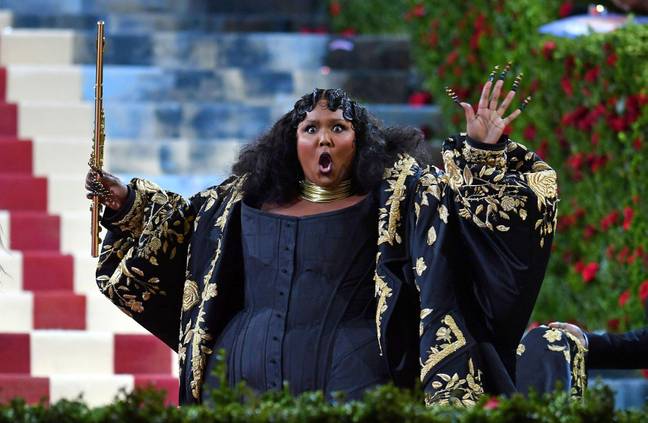 Lizzo graced the red carpet with her flute last year. Credit: Associated Press / Alamy Stock Photo