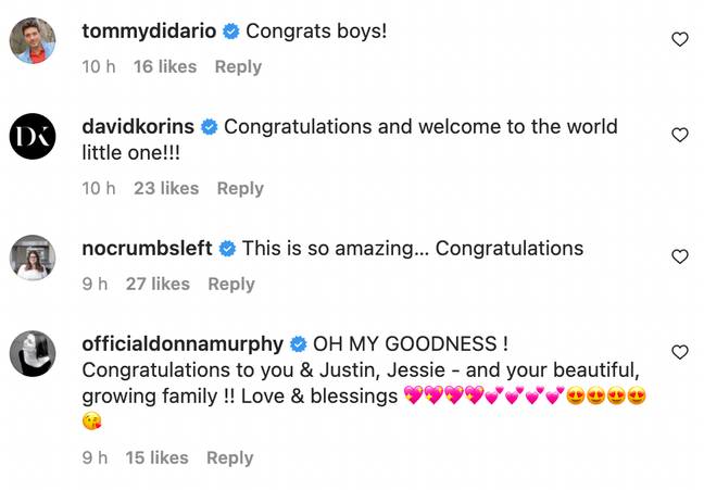 Supporters congratulated the couple. Credit: @jessetyler/ Instagram