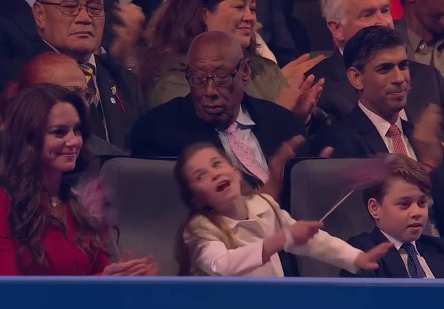 Coronation concert viewers were overjoyed when Princess Charlotte appeared to dab. Credit: BBC