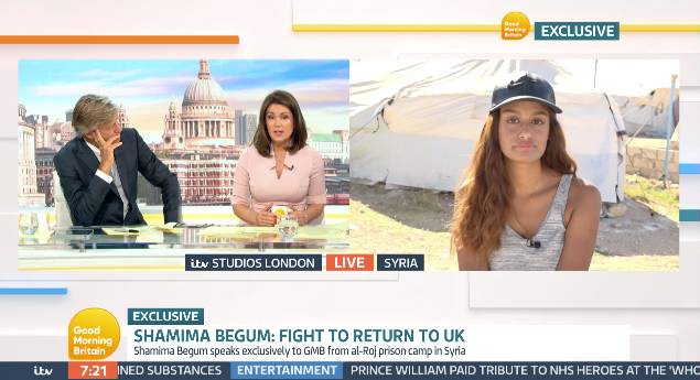 Shamima Begum made a plea to return to the UK on Good Morning Britain (Credit: ITV)