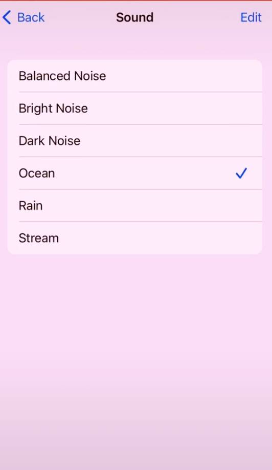 There are a few different white noise sounds to choose from. Credit: TikTok/@chasschaasss