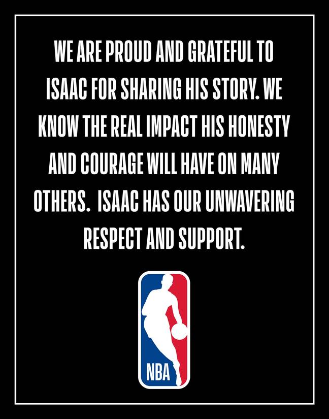 The NBA also responded to Humphries' announcement. Credit: NBA/ Twitter
